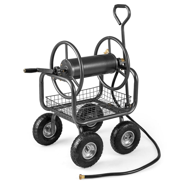 Goplus Garden Hose Reel Cart, 300 FT of 5/8" Large Capacity