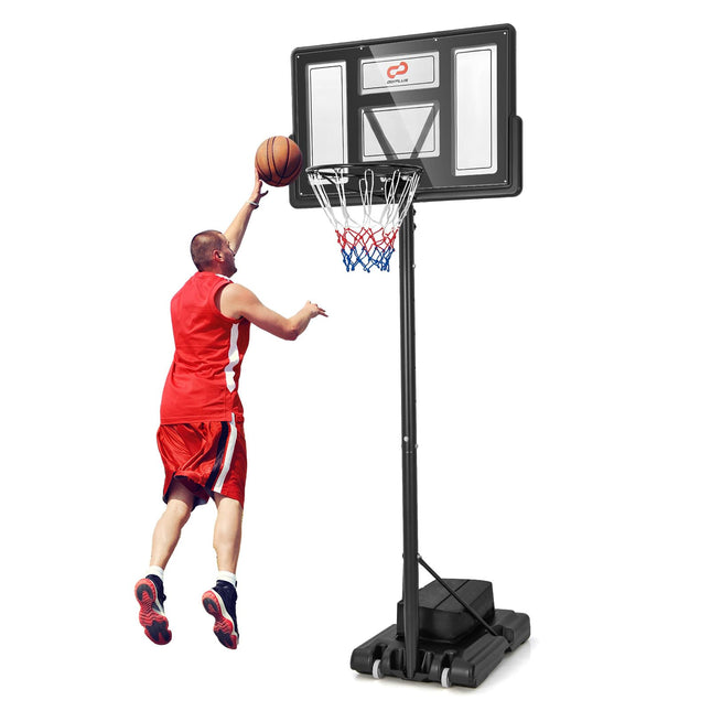 Goplus 4.4-10 FT Adjustable Portable Basketball Hoop w/44‘’ Shatterproof Backboard