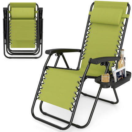 Goplus Zero Gravity Chairs Set of 1/2 Portable Patio Recliners