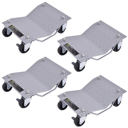 4 PCS 4 X 3" Set Wheel Dollies Dolly Tire Skates Vehicle Car Auto Repair Moving Diamond - GoplusUS