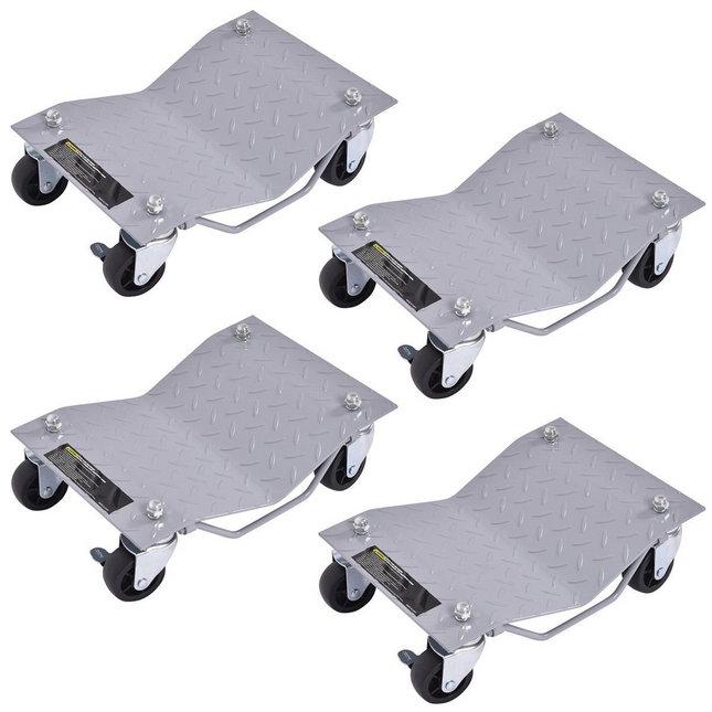 4 PCS 4 X 3" Set Wheel Dollies Dolly Tire Skates Vehicle Car Auto Repair Moving Diamond - GoplusUS
