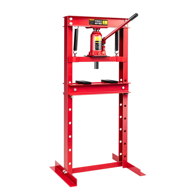 Goplus 12 Ton Hydraulic Shop Floor Press with Steel Plates Adjustable Working Table