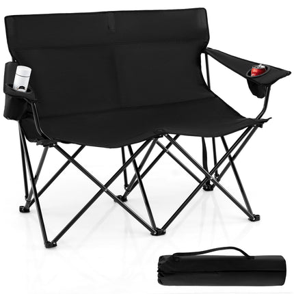 Goplus 2-Person Oversized Double Camping Chair with Armrests & Cup Holders