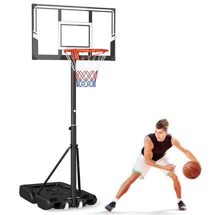 Goplus Portable 3.3- 10FT Adjustable Basketball Goal System w/Shatterproof PC Backboard