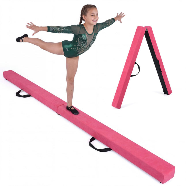 Goplus 7 FT Gymnastics Balance Beam Foldable Non-Slip Foam Floor Beam