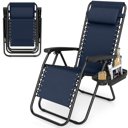Goplus Zero Gravity Chairs Set of 1/2 Portable Patio Recliners