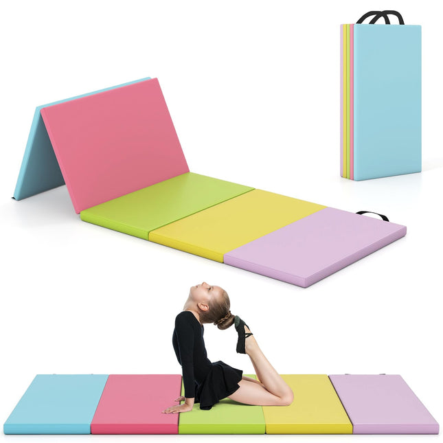 Goplus Gymnastics Mat, 6.6'x2.5' 5-Panel Folding Tumbling Mat w/Carrying Handles