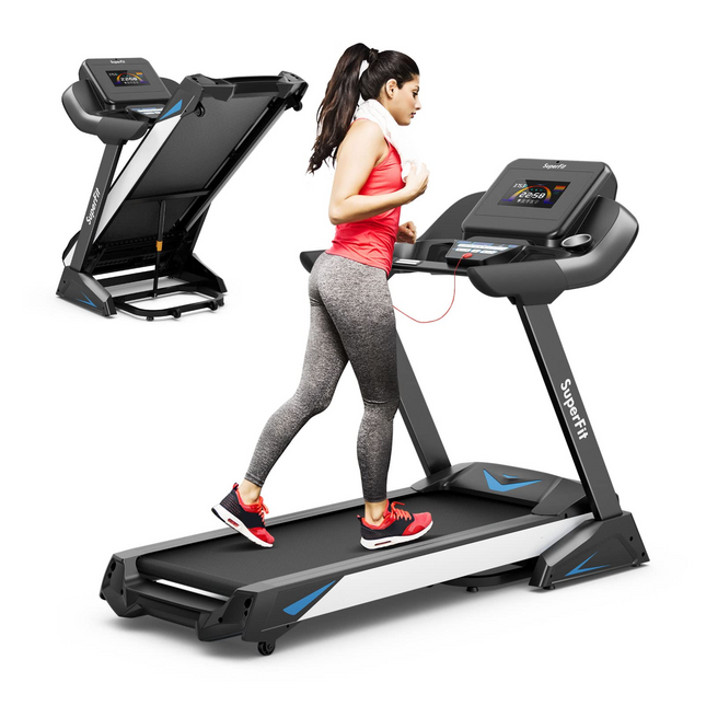 Goplus 4.75HP Folding Treadmill with 15% Auto Incline and APP, Commercial Heavy Duty Superfit Treadmill with 20 Preset Programs - GoplusUS