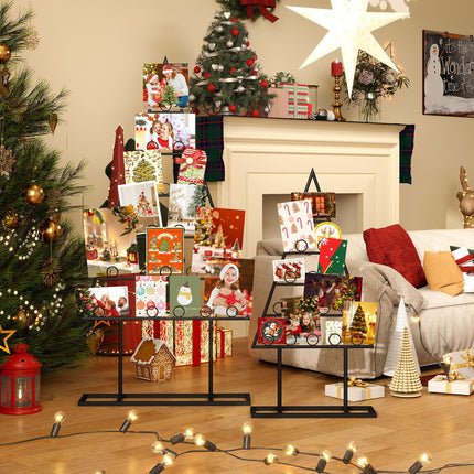 Goplus 2 Pack Christmas Tree Photo Holder with 36 Round Clips