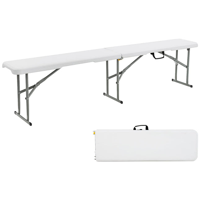 Goplus 6 Feet Plastic Folding Bench, Portable Foldable Bench Seat with 550 lbs Capacity - GoplusUS