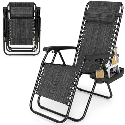 Goplus Zero Gravity Chairs Set of 1/2 Portable Patio Recliners