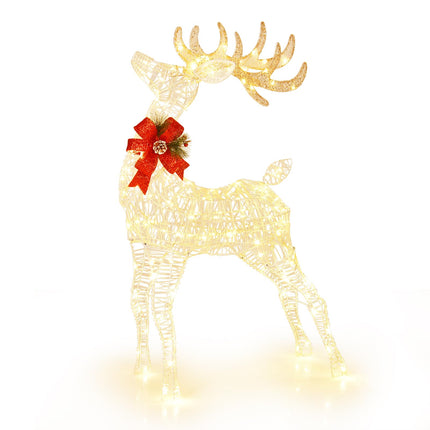 Goplus Lighted Christmas Reindeer | 4.4 FT Pre-Lit Xmas Holiday Decoration