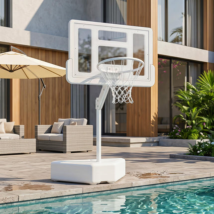 Goplus Pool Basketball Hoop w/Adjustable Height & 39IN Shatterproof Backboard