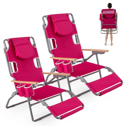 Goplus 3-in-1 Foldable Lay-Flat Tanning Chair with Face and Arm Holes