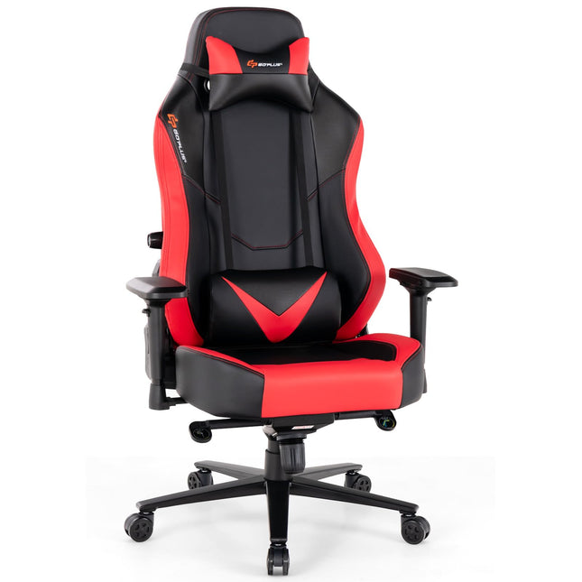 Goplus Gaming Chair, 360?? Swivel Computer Chair with Casters, Multi-Angle Reclining, Tension Control, 4D Armrest