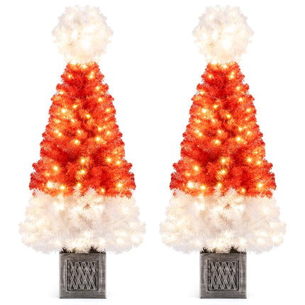 Goplus 4 FT Pre-Lit Christmas Tree for Entrances