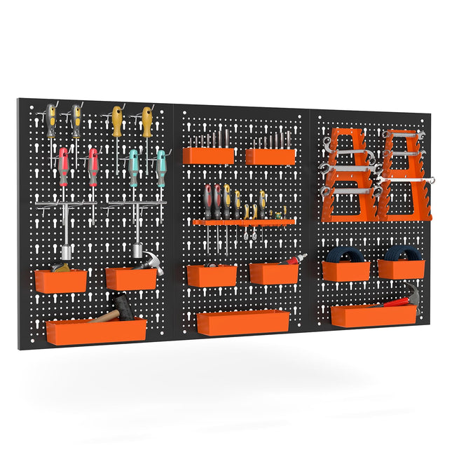 Goplus Pegboard Tool Organizing Kit w/ 3 Pegboards & 28 PCs Hanging Accessories