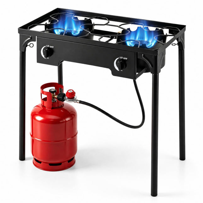 Goplus Outdoor 160,000 BTU High Pressure Dual Burner Gas Stove
