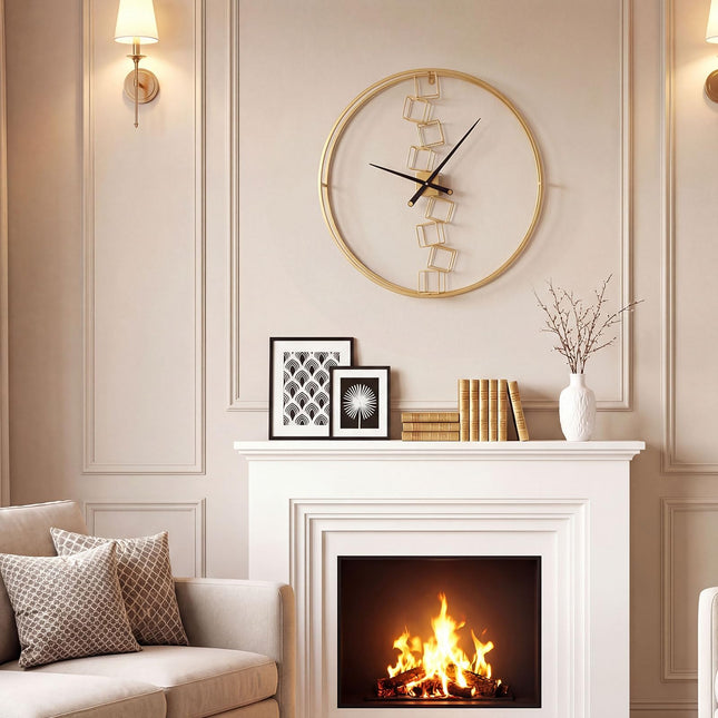 Goplus 27" Nordic Style Big Metal Wall Clock | Battery-Operated Wall Decoration