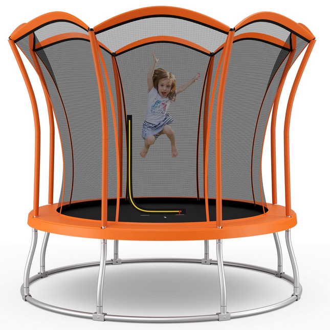Goplus 8FT/ 10FT Outdoor Trampoline, ASTM Approved Trampoline with Unique Flower Shape