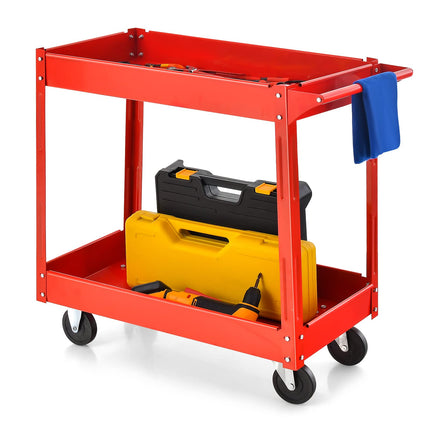 Goplus 2-Tier Utility Cart, Heavy Duty Commercial Service Tool Cart