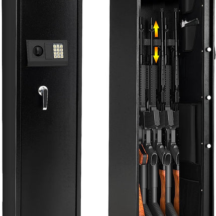 Goplus Gun Safe, 5-Gun Rifle Safe w/Ammo Lock Box