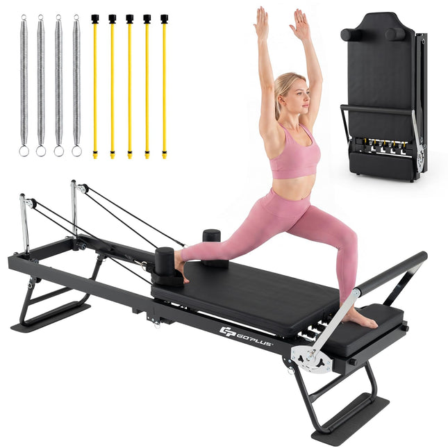 Goplus 84" Large Foldable Pilates Reformer Machine for Home Gym for All Levels