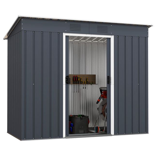 Goplus Outdoor Storage Shed with Floor Base