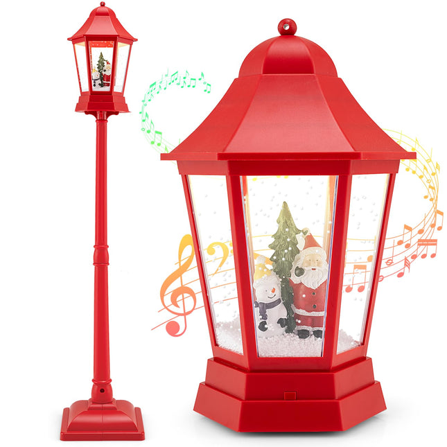 Goplus 5.3 Ft Christmas Snowy Street Lamp (Snowing Santa w/Snow Man)