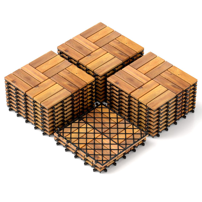 Goplus 27 PCS Interlocking Patio Deck Tile Tool-Free Installation