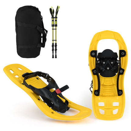 Goplus 17" Kids Snowshoes with Telescoping Trekking Poles & Carrying Bag