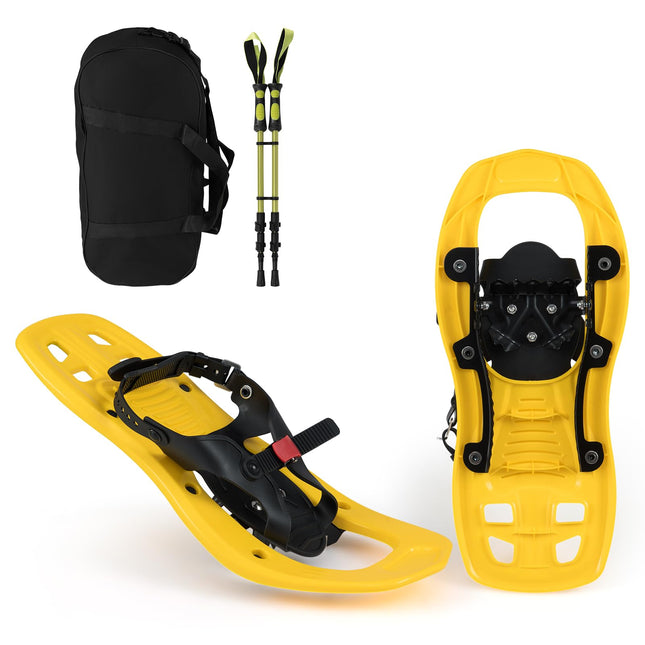 Goplus 17" Kids Snowshoes with Telescoping Trekking Poles & Carrying Bag