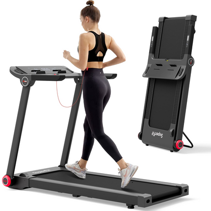 Goplus 3.75HP Folding Treadmill, Freestanding Superfit Treadmill with APP, 12 Preset Programs - GoplusUS