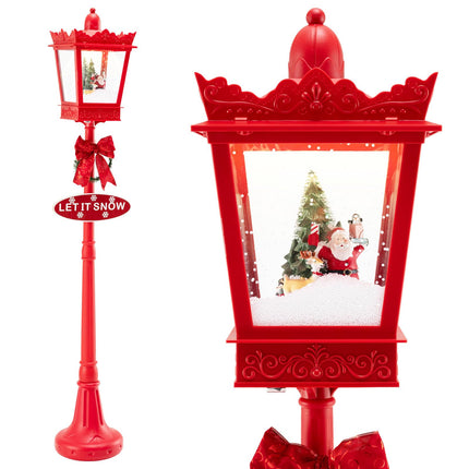 Goplus 8 ft 2-in1 Musical Christmas Snow Globe w/Warm White LED Lights Snowy Effects Santa Scene