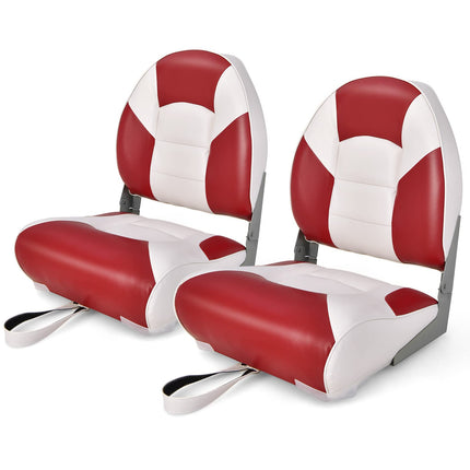 Goplus Low Back Boat Seat, Folding Fishing Seat with Thickened High-density Sponge Padding - GoplusUS
