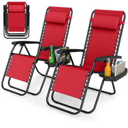 Goplus Zero Gravity Chairs Set of 1/2 Portable Patio Recliners