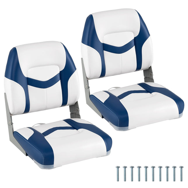 Goplus 2 Packs Folding Boat Seat with Stainless Steel Screws & Aluminum Hinges