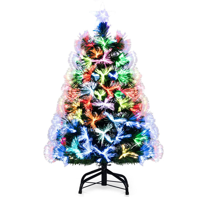 Goplus Pre-Lit Artificial Xmas Tree with 93 Branch Tips & Topper Star