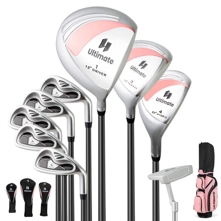 Goplus Complete Golf Club Set for Women, 9 Pieces Golf Clubs with Cart Bag