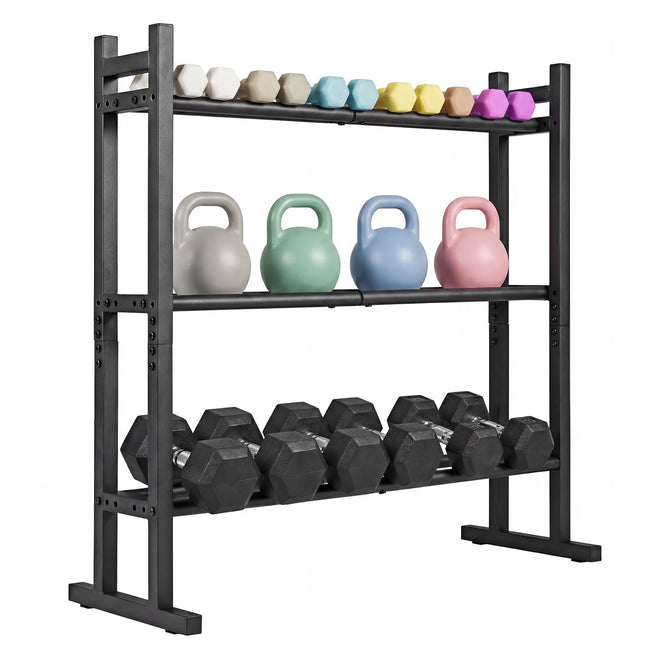 Goplus 3-Tier Dumbbell Rack 529LB Capacity Heavy-Duty Adjustable Weight Rack Stand