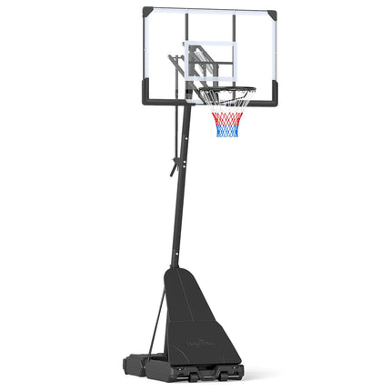 Gopplus 8-10 FT Height Adjustable Portable Basketball Goal System with 44 Inch PC Shatterproof Backboard