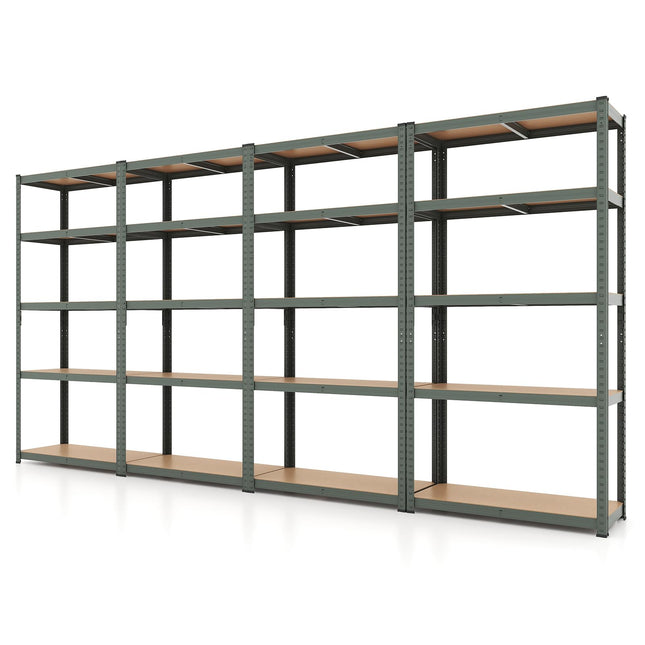 Goplus 5 Tier Adjustable Garage Shelving Unit 2000 lbs Max Load - 4 Pack