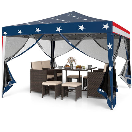 Goplus 10 FT x 10 FT Pop-Up Canopy Tent, Easy Setup Instant Folding Shelter w/Mesh Netting
