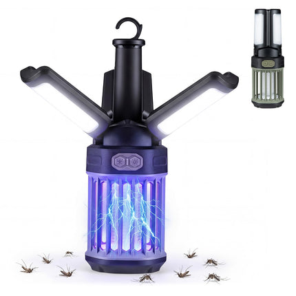 Goplus Outdoor Bug Zapper with Foldable Camping Lantern USB-C Rechargeable