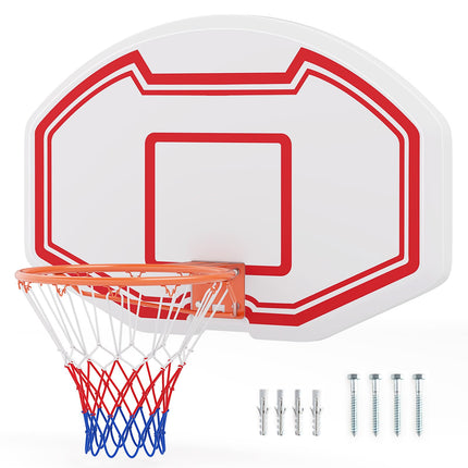 Goplus Large Wall Mounted Basketball Hoop, Indoor Outdoor Basketball Games w/ 36" x 24" Shatter-Proof Backboard