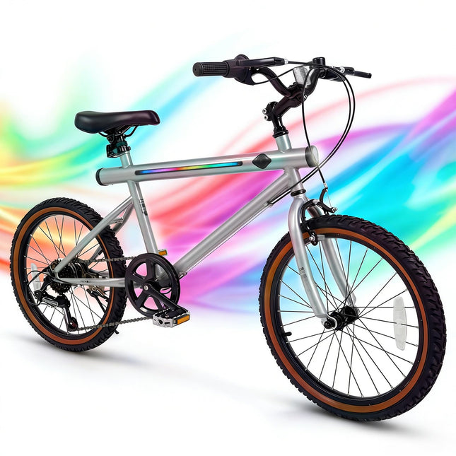 Goplus 20" LED-lit Hybrid Cycling Bike w/ Front Caliper Brake & Rear Drum Brake