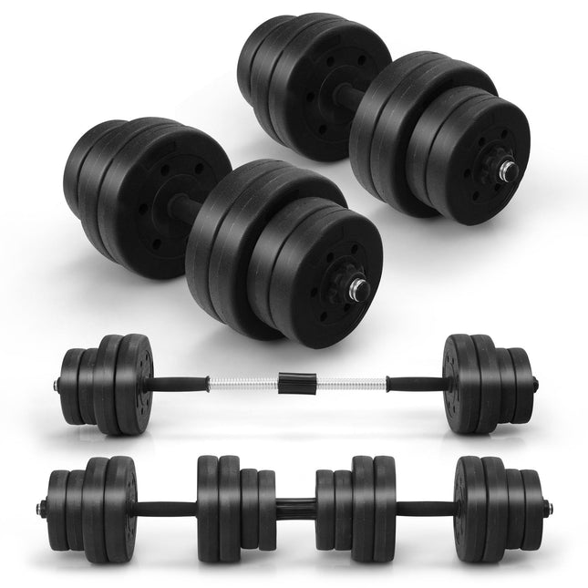 Goplus Adjustable Dumbbells, 3 in 1 Convertible 66 LBS Free Weights with Connectors