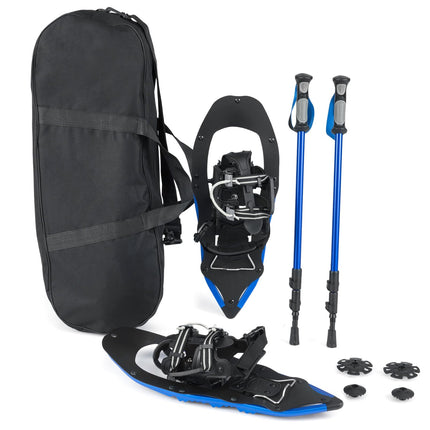 Goplus 21 Inche Light Weight Aluminum Terrain Snowshoes with Anti-Shock Trekking Poles and Carrying Tote Bag