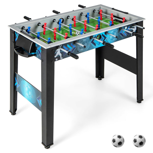 Goplus Foosball Table, Freestanding Soccer Table Game with 2 Footballs