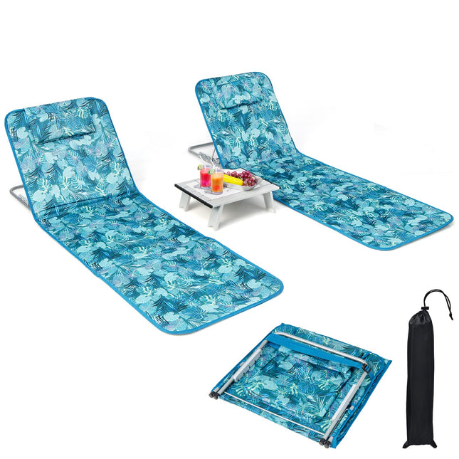 Goplus Beach Chairs with Side Table